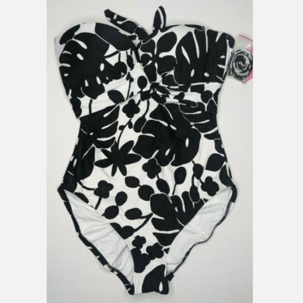 Kate Spade Black and White Monochrome One Piece Swimsuit